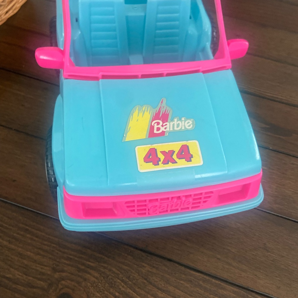 Vtg 1994 Barbie Jeep 4x4 Beach Cruiser Dune Buggy Blue Pink Truck Vehicle Car - Picture 2 of 14